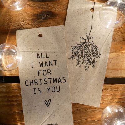 Etiquetas de regalo: todo lo que quiero para Navidad eres tú