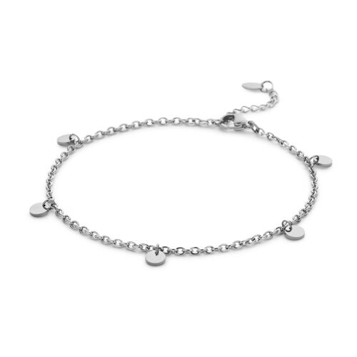 Chain Anklet With Round Charms