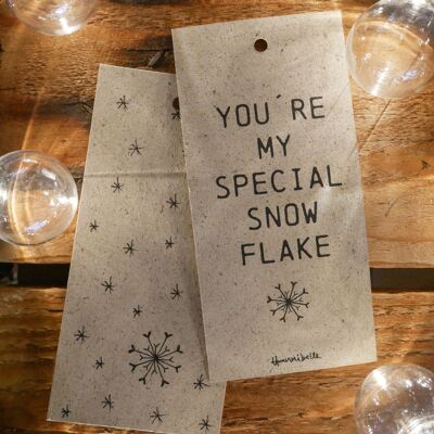 Etiqueta de regalo: Eres mi copo de nieve especial