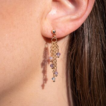 Boucles d'oreilles Bianca en pierres Fluorite 2