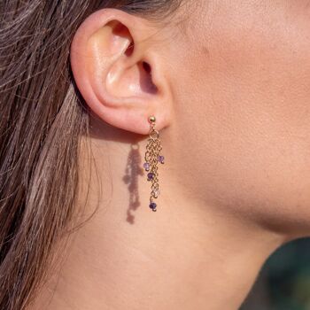 Boucles d'oreilles Bianca en pierres Fluorite 3