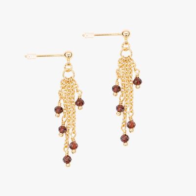 Boucles d'oreilles Bianca en pierres Grenat