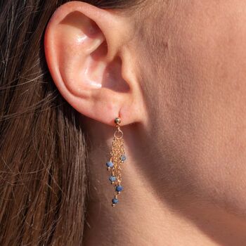 Boucles d'oreilles Bianca en pierres Lapis-lazuli 2