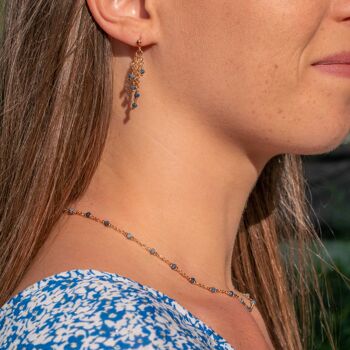 Boucles d'oreilles Bianca en pierres Lapis-lazuli 3