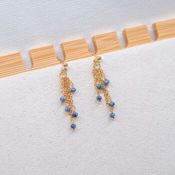 Boucles d'oreilles Bianca en pierres Lapis-lazuli 4