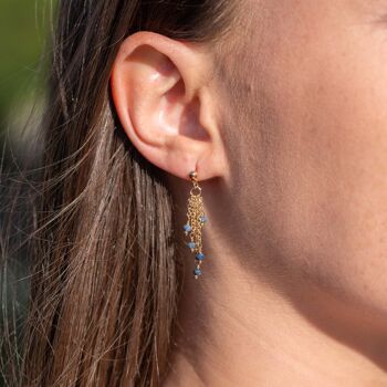 Boucles d'oreilles Bianca en pierres Lapis-lazuli 5