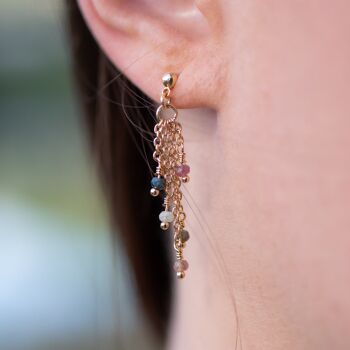 Boucles d'oreilles Bianca en pierres Tourmaline 2