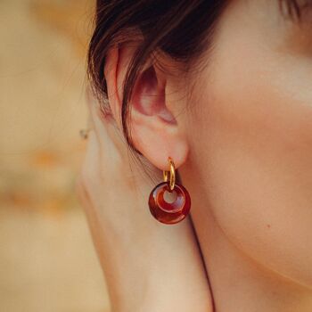 Boucles d'oreilles Blima en pierres Agate rouge 2