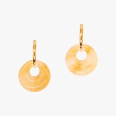 Blima-Ohrringe aus gelben Jadesteinen