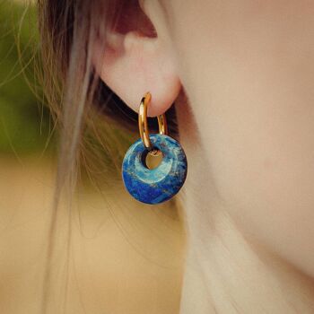 Boucles d'oreilles Blima en pierres Lapis-lazuli 2