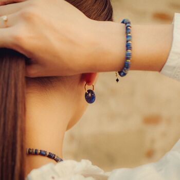 Boucles d'oreilles Blima en pierres Lapis-lazuli 3