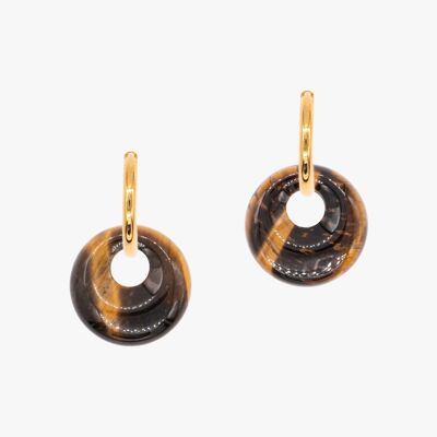 Boucles d'oreilles Blima en pierres Oeil de Tigre