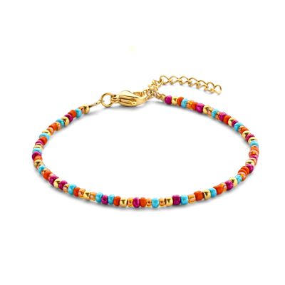 Bracelet de cheville perlé multicolore