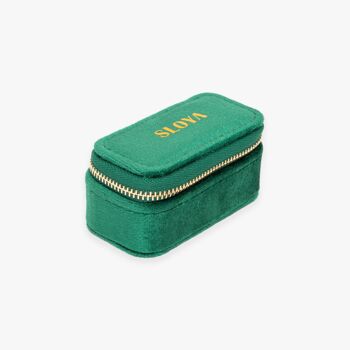 Mini boîte à bijoux velours vert émeraude 2