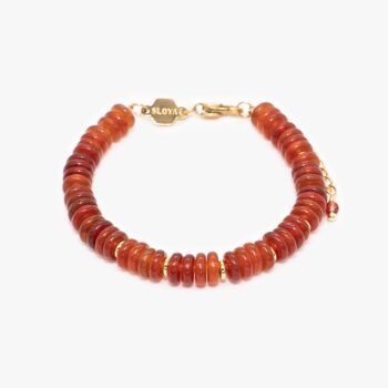 Bracelet Blima en pierres Agate rouge 1