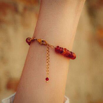 Bracelet Blima en pierres Agate rouge 3