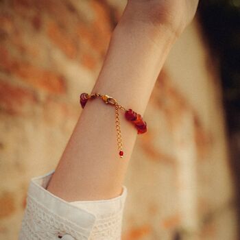 Bracelet Blima en pierres Agate rouge 5