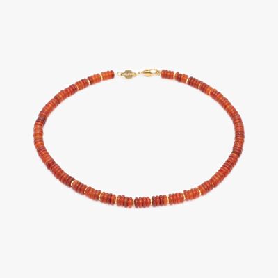 Blima necklace in red Agate stones
