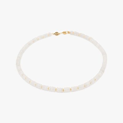 Blima-Halskette aus weißen Jadesteinen