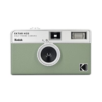 Fotocamera a pellicola KODAK EKTAR H35 mezzo formato 35 mm, riutilizzabile, senza messa a fuoco, leggera, facile da usare (verde salvia) (pellicola e batteria AAA non incluse)