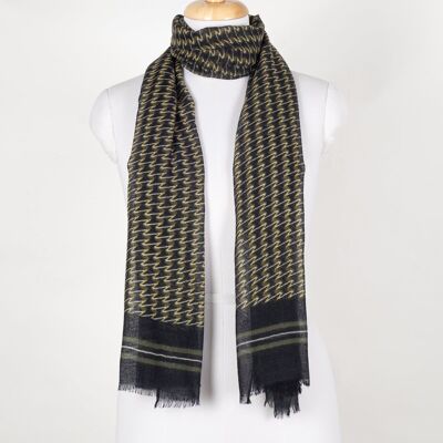 Jazzy Waves Merino Wool Scarf - Green Yellow