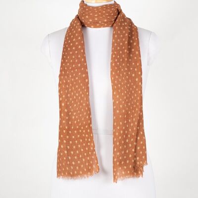 Polka Dots Illusion Merino Wool Scarf - Burnt Orange