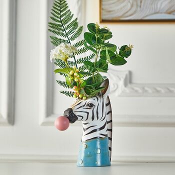 Pot de fleurs - Vase à fleurs animaux mignons - Zèbre - Décoration d'intérieur - Vase à fleurs mignon 11