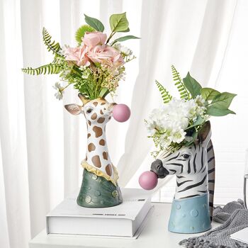 Vase à fleurs - Vase à fleurs animaux mignons - Girafe - Décoration d'intérieur 12