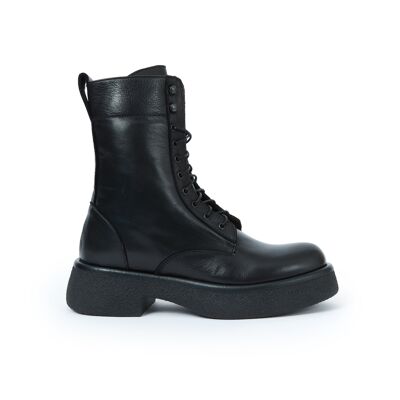 Schwarze Schnürstiefeletten für Damen. Hergestellt in Italien. Herstellermodell FD3796