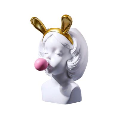 Flower Pot - Bubble Gum Girl - Bunny - Home Decor - Figurine