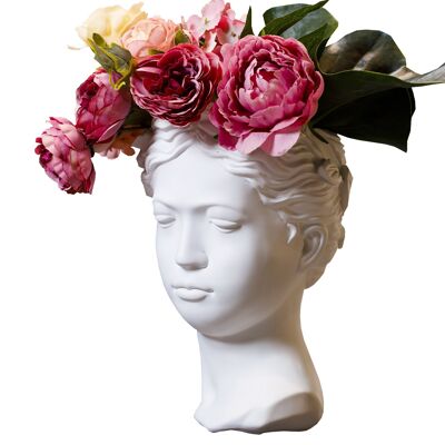 Vase – Griechische Statue – Muse Blumentopf – Weiß – Wohnkultur – Blumentopf