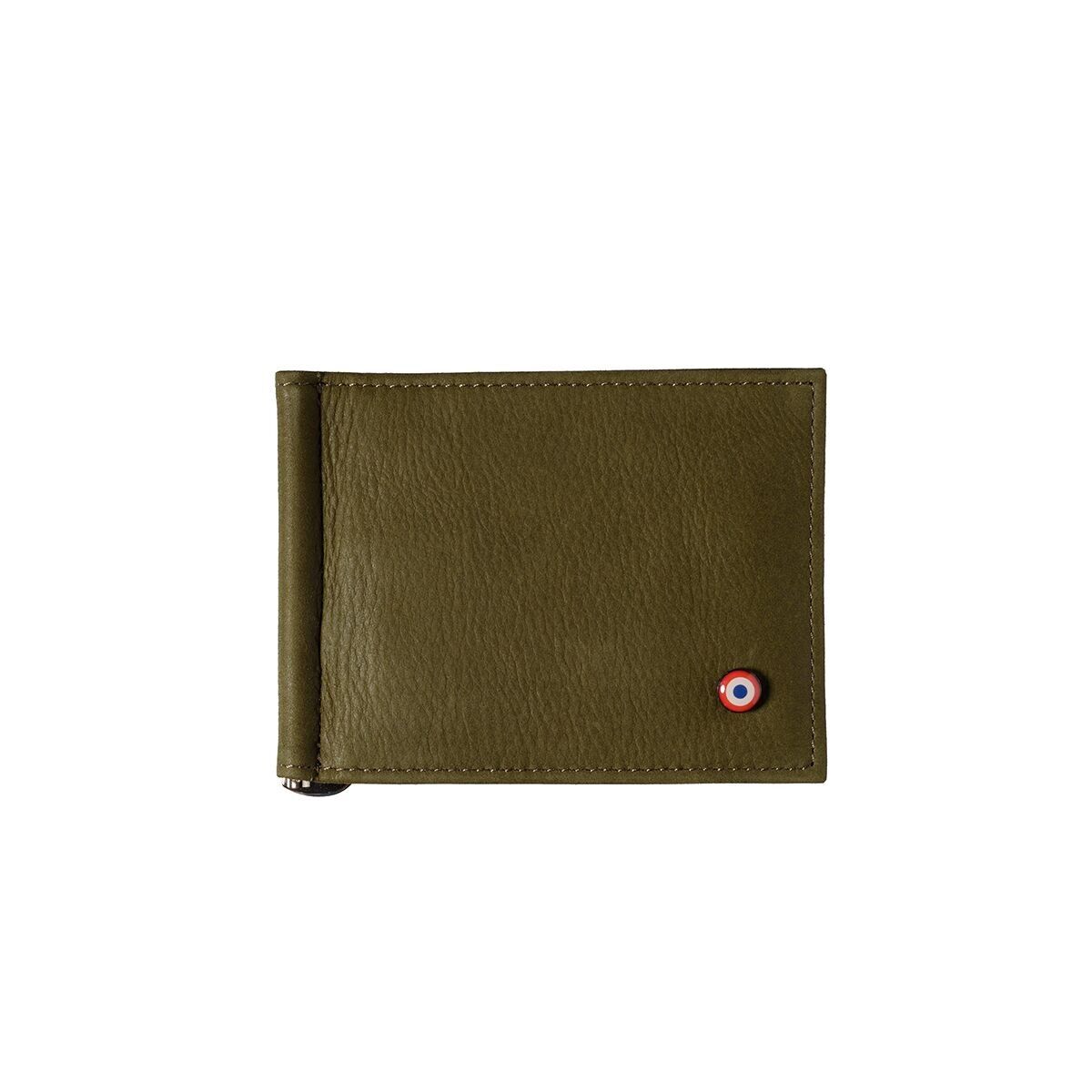 Portafoglio Fermasoldi Hector Vintage In Pelle Verde Legno