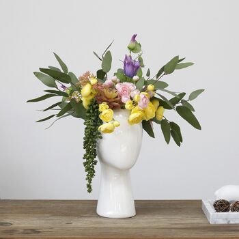 Vase - Vase à fleurs en forme de tête - Blanc - Décoration d'intérieur - Vase à fleurs - Figurine 12