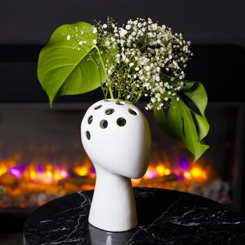 Vase - Vase à fleurs en forme de tête - Blanc - Décoration d'intérieur - Vase à fleurs - Figurine 14
