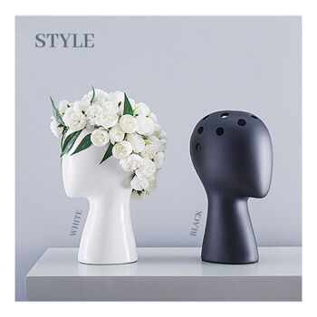 Vase - Vase à fleurs en forme de tête - Blanc - Décoration d'intérieur - Vase à fleurs - Figurine 5
