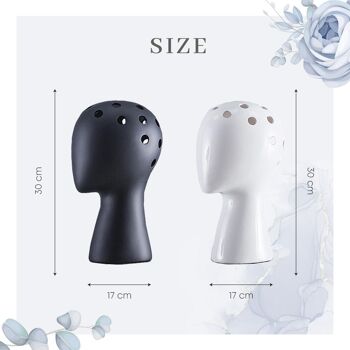 Vase - Vase à fleurs en forme de tête - Blanc - Décoration d'intérieur - Vase à fleurs - Figurine 7
