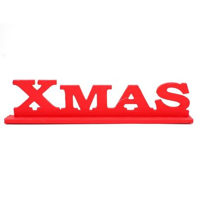 RED XMAS WOODEN SIGN 34CM