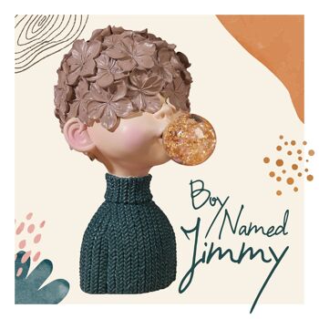 Figurine en résine - garçon nommé Jimmy - rouge - décoration d'intérieur - décoration de salon 2
