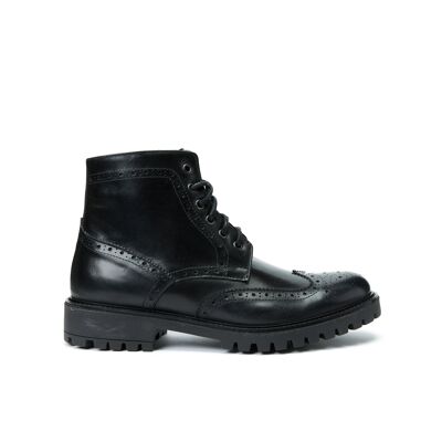 Black lace-up ankle boots for men. Made in Italy. Manufacturer model FD3068
