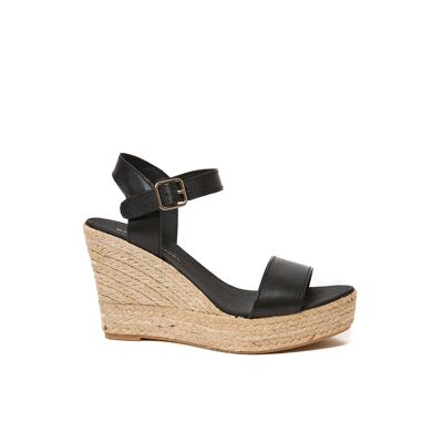 Schwarze Espadrilles-Sandalen für Damen. Hergestellt in Spanien. Herstellermodell FD8632