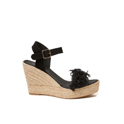 Black espadrilles sandals for women. Made in Spain. Manufacturer model FD8636