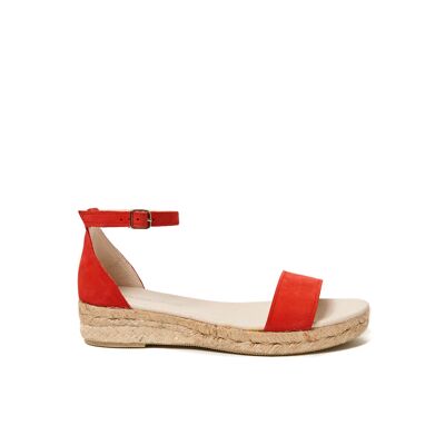 Rote Espadrilles-Sandalen für Damen. Hergestellt in Spanien. Herstellermodell FD8615