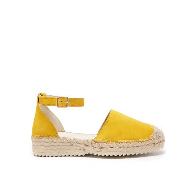 Sandales espadrilles jaunes pour femme. Fabriqué en Espagne. Modèle du fabricant FD8644