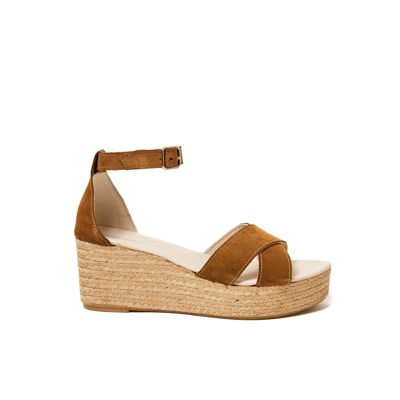 Braune Espadrilles-Sandalen für Damen. Hergestellt in Spanien. Herstellermodell FD8627