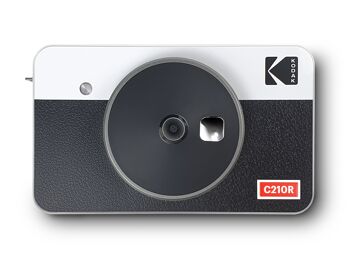 KODAK Mini Shot 2 Retro 4PASS 2-in-1 Appareil Photo Instantané and Imprimante Photo Portable (5,3x8,6cm) + 8 Feuilles, Blanc