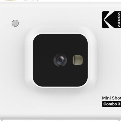 KODAK - Mini Shot Combo 3 C300W - Instant Digital Camera with Printing Format 7.6 x 7.6 cm (3 x 3 '') - Bluetooth - 4Pass Thermal Sublimation - White