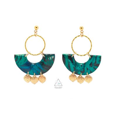 Pendientes JASMINE dorados con oro fino - Tou-Can-Hide