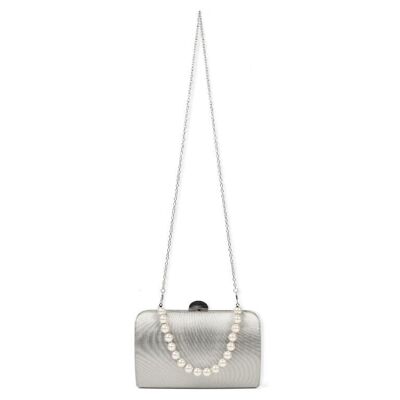 Sac de fête synthétique pour femme avec poignée en perles