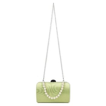 Sac de fête synthétique pour femme avec poignée en perles 5