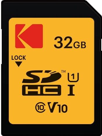Kodak - Carte SD 32 Go UHS-I U1 V10 SDHC/XC - Carte Mémoire - Vitesse de Lecture 85MB/s Max - Vitesse d'Écriture 25MB/s Max - Stockage de Vidéos Full HD et de Photos Haute Définition - SD Card 2